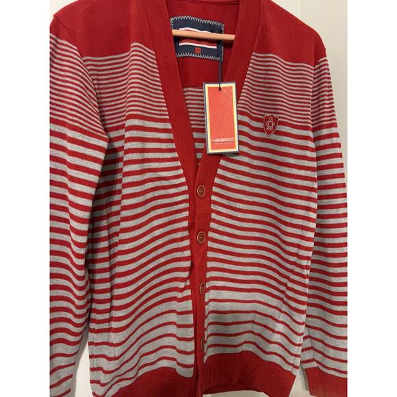 Vintage Y2K Cardigan Negro Youth Fever Men Elbows Patches Sweater Size XL NWT - Picture 5 of 9